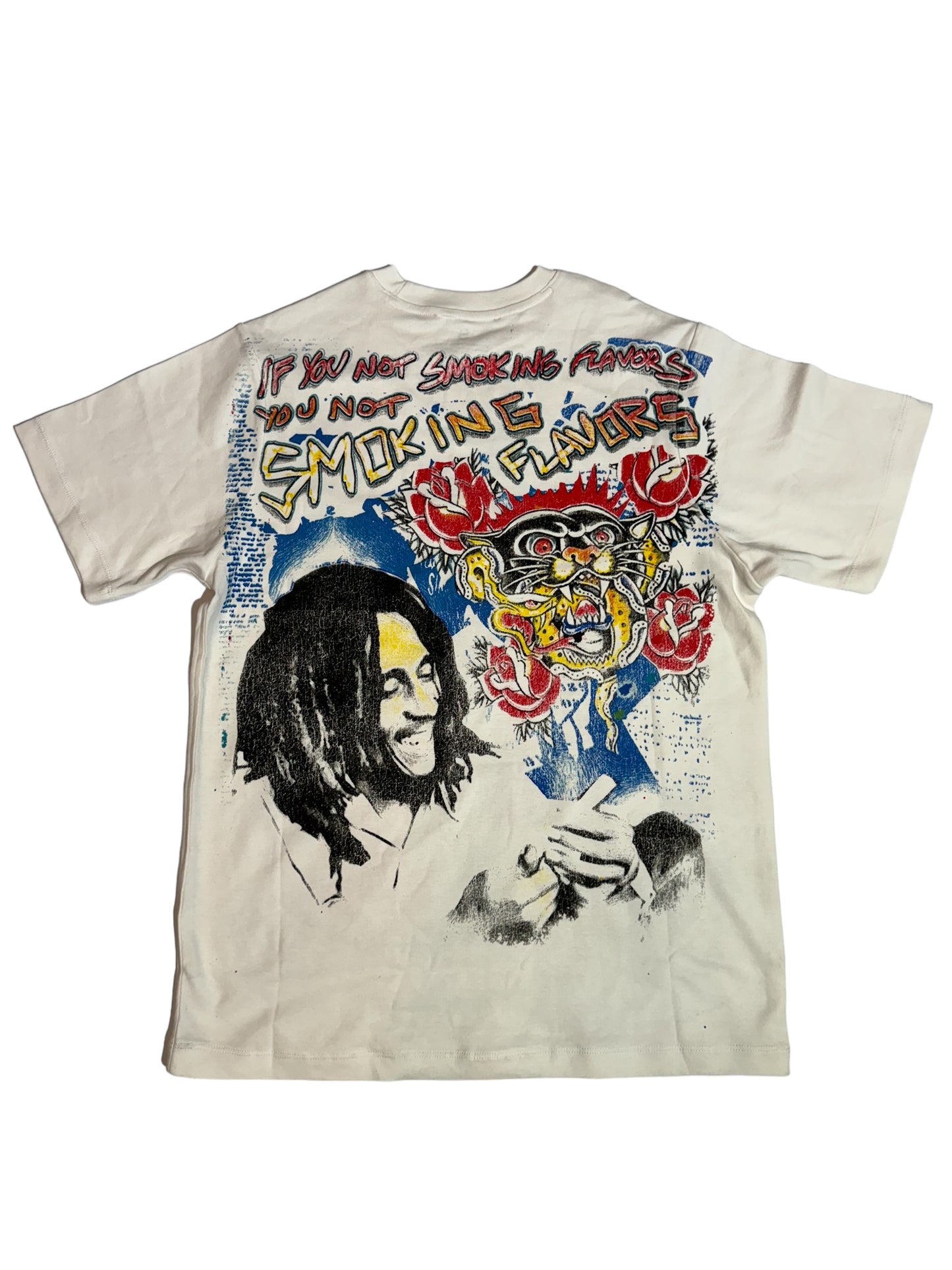 SMOKING FLAVORS WHITE BOB MARLEY T-SHIRT